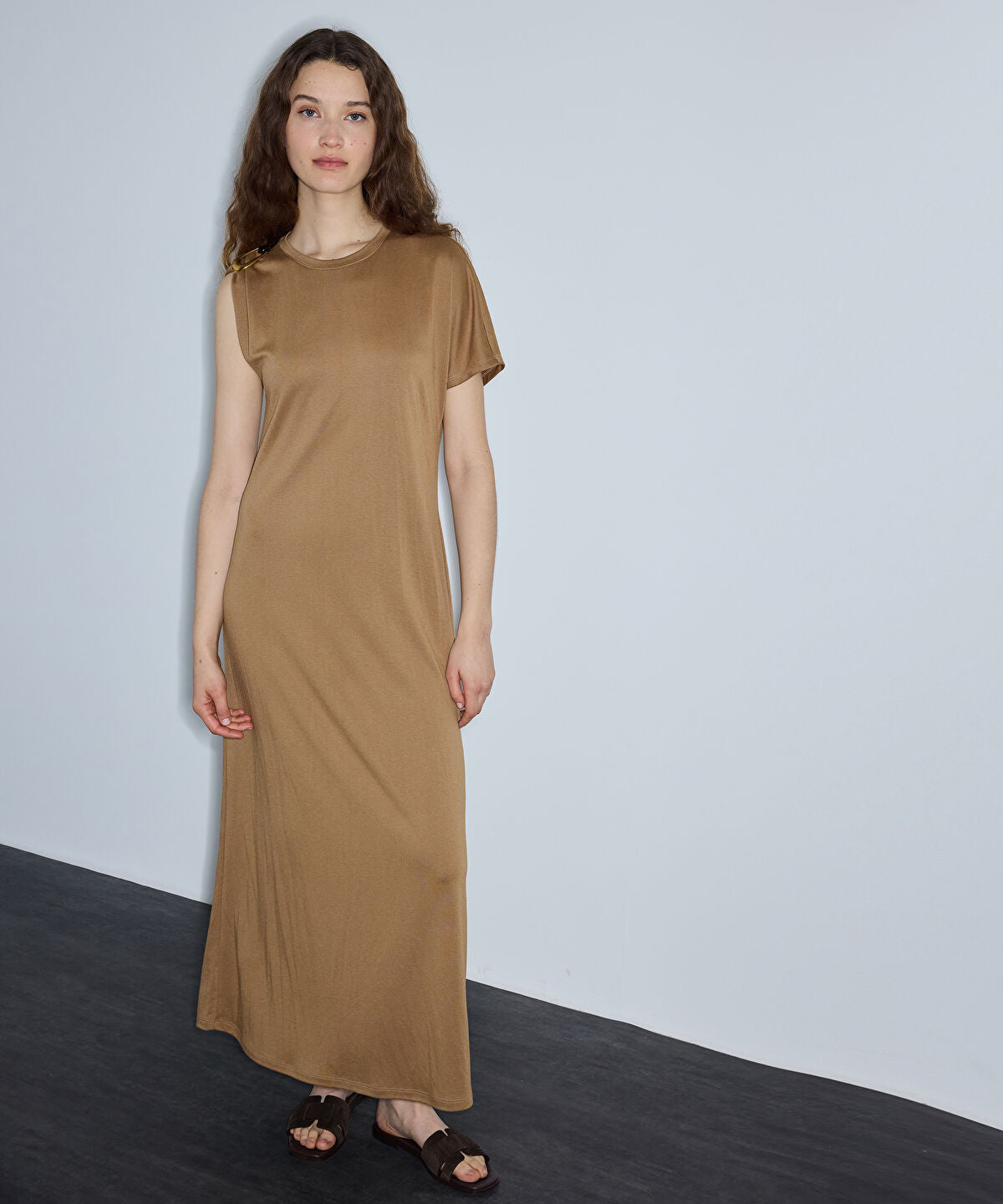 Metal-Accent Asymmetric Dress