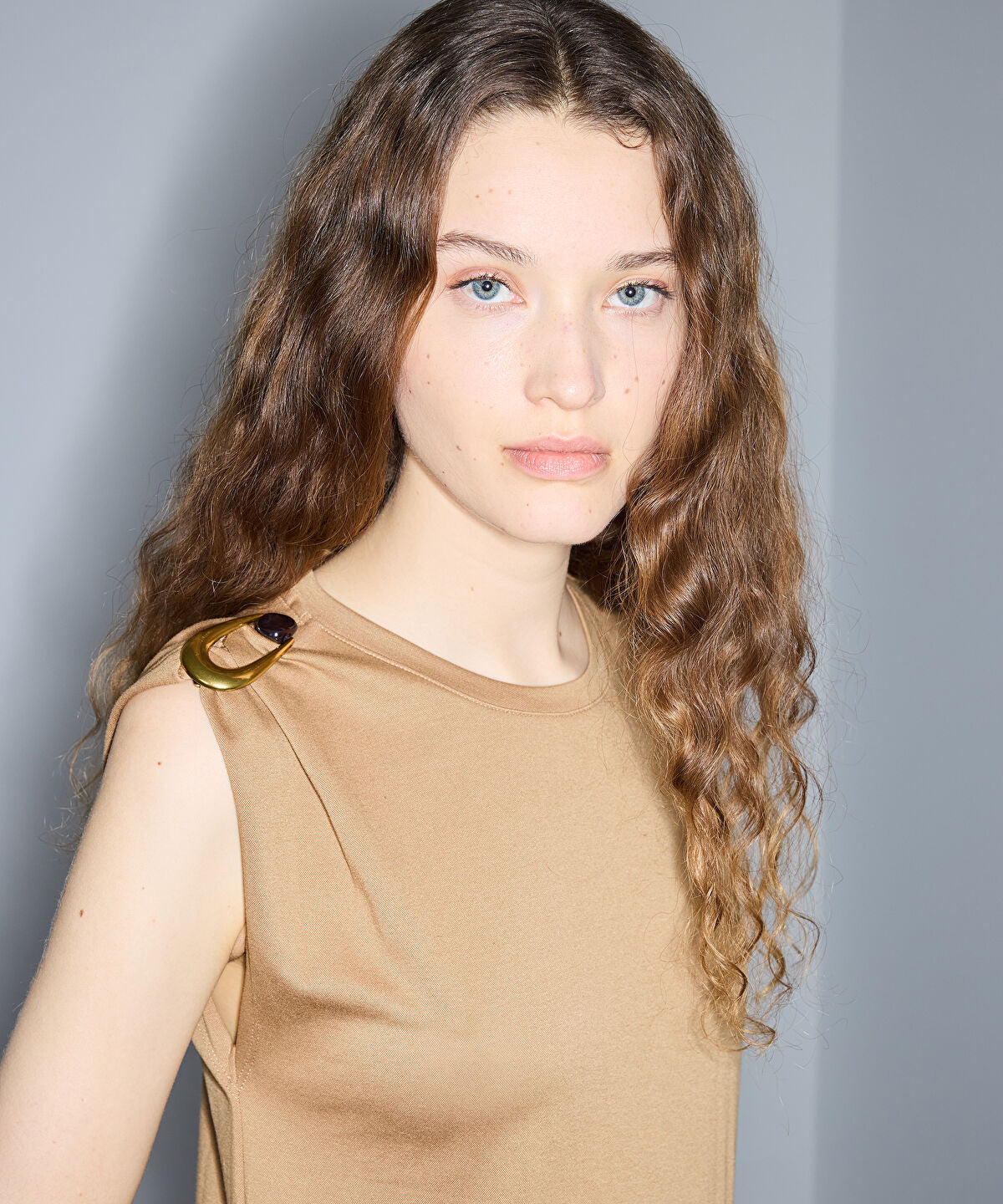 Metal-Accent Asymmetric Dress