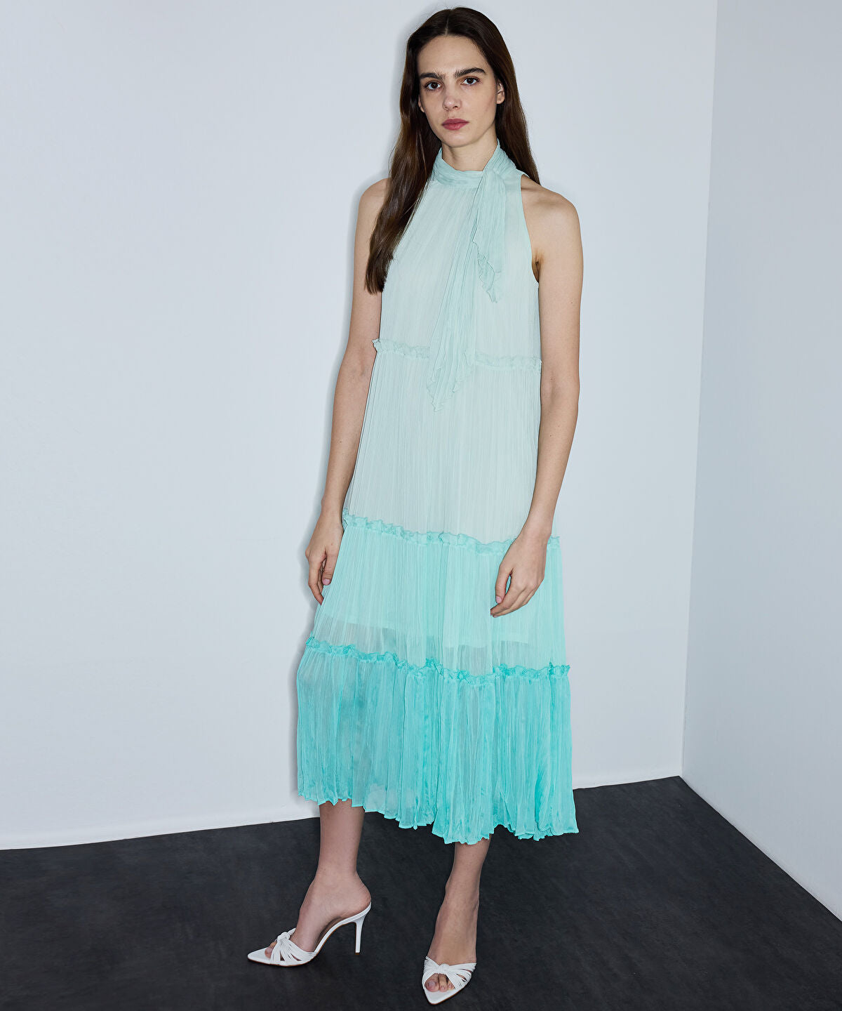 Zoomed Ombre Chiffon Maxi Dress