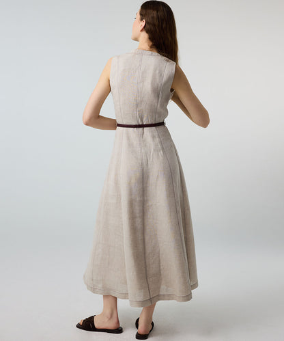 Belted Linen Dress