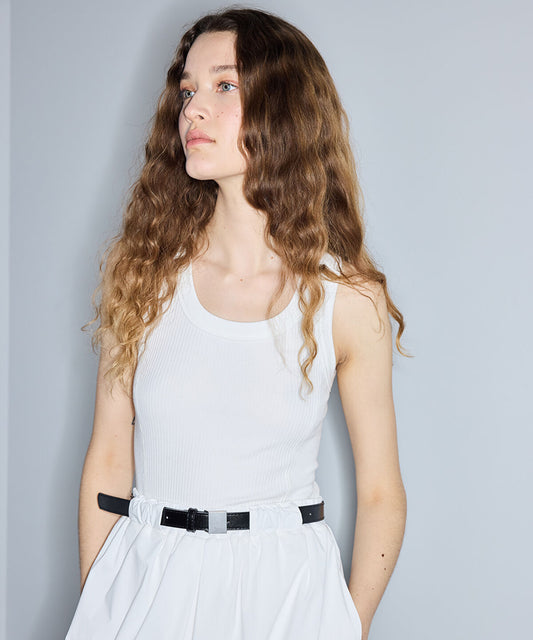 Mixed-Media Belted Dress