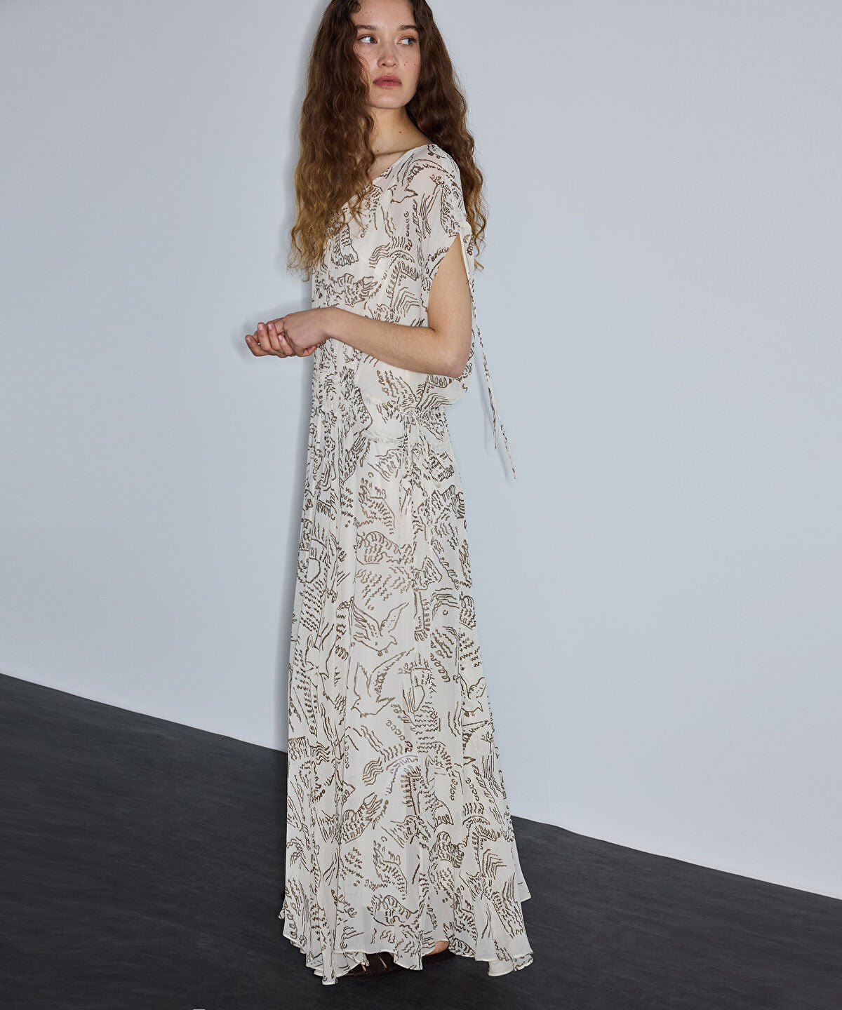 Zoomed Printed Viscose Asymmetric Dress