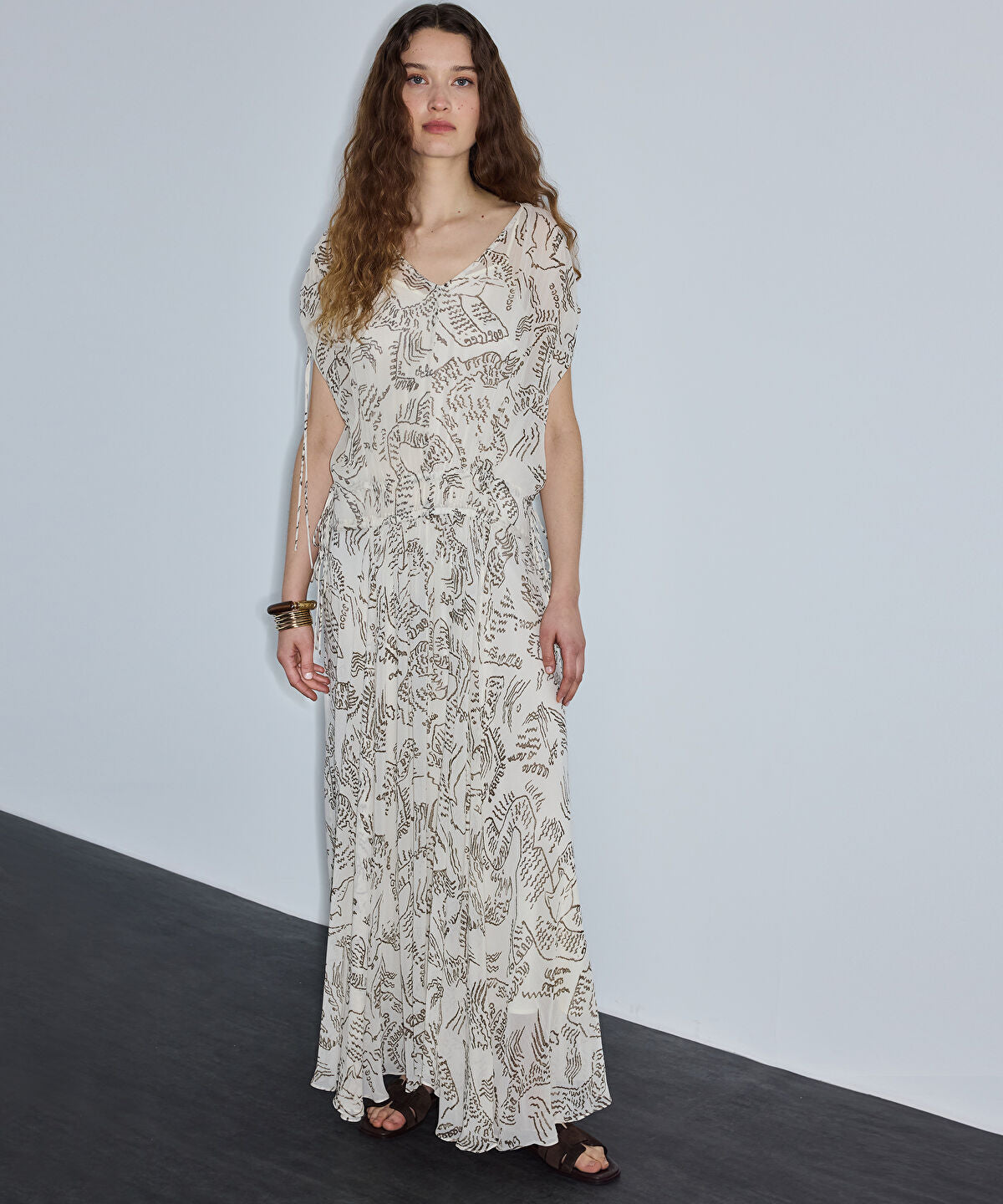 Zoomed Printed Viscose Asymmetric Dress