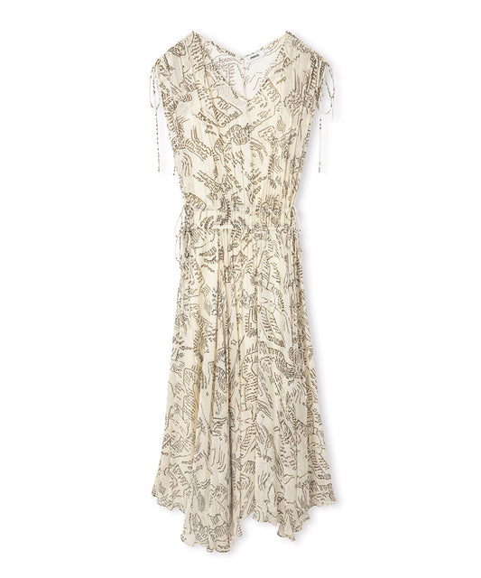 Printed Viscose Asymmetric Dress