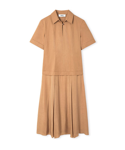 Mixed-Media Layered Midi Dress