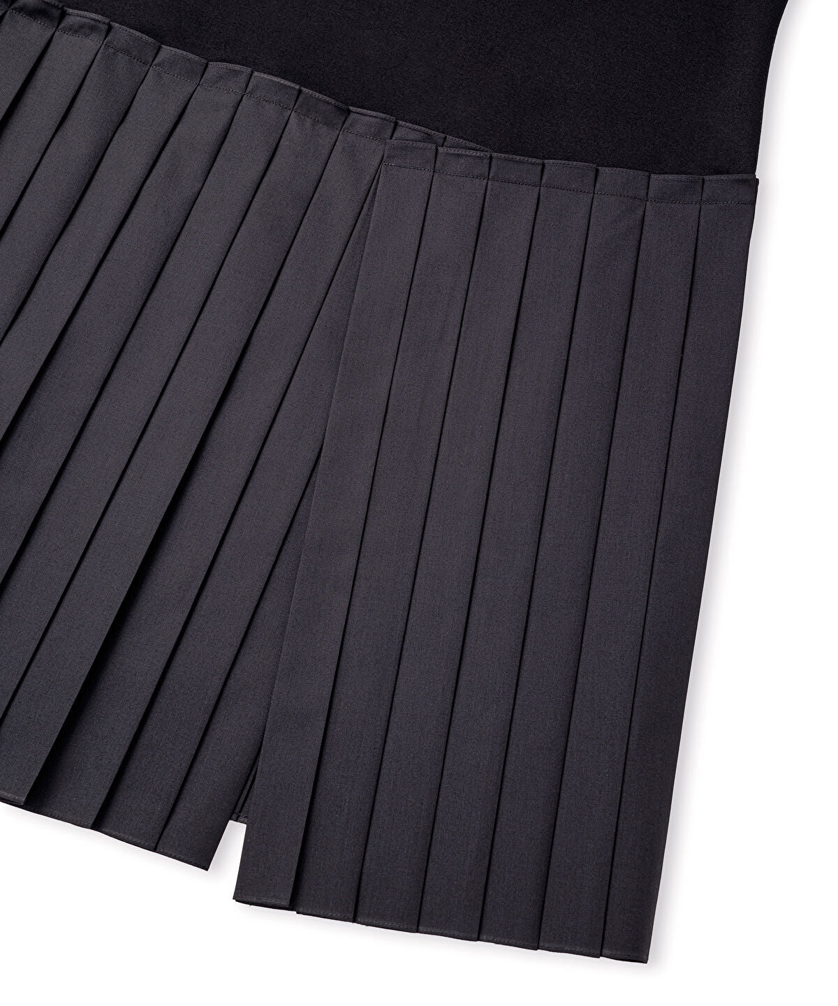 Pleated Mixed-Media Dress