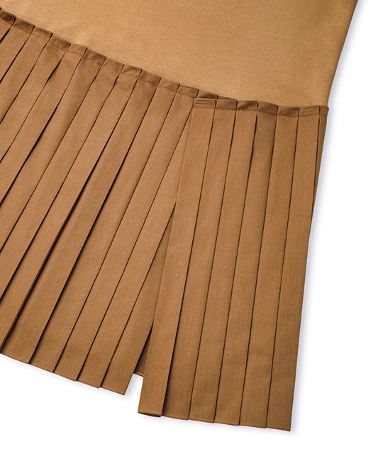 Pleated Mixed-Media Dress