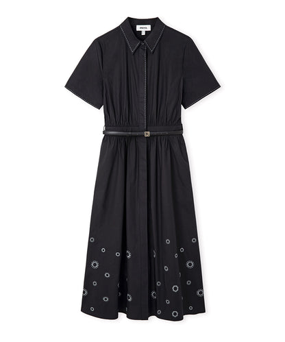 Embroidered Poplin Dress