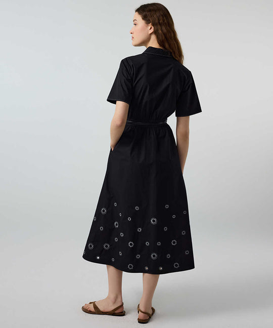 Embroidered Poplin Dress