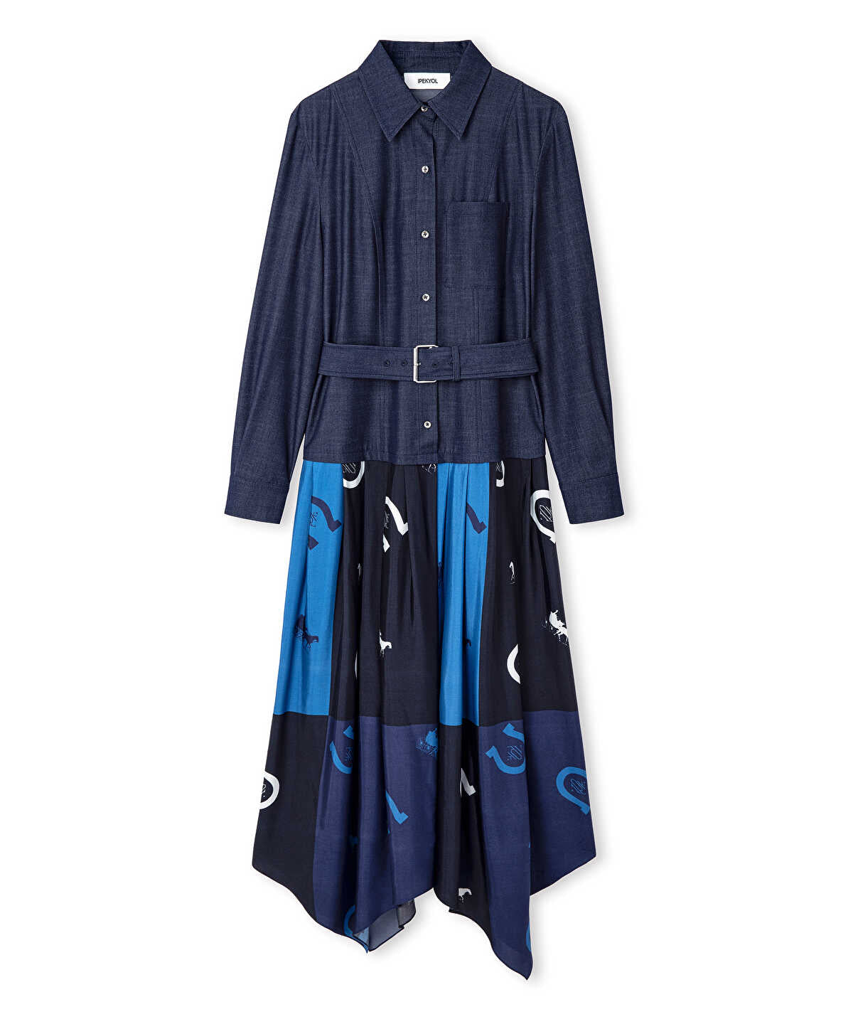 Zoomed Layered-Effect Belted Dress