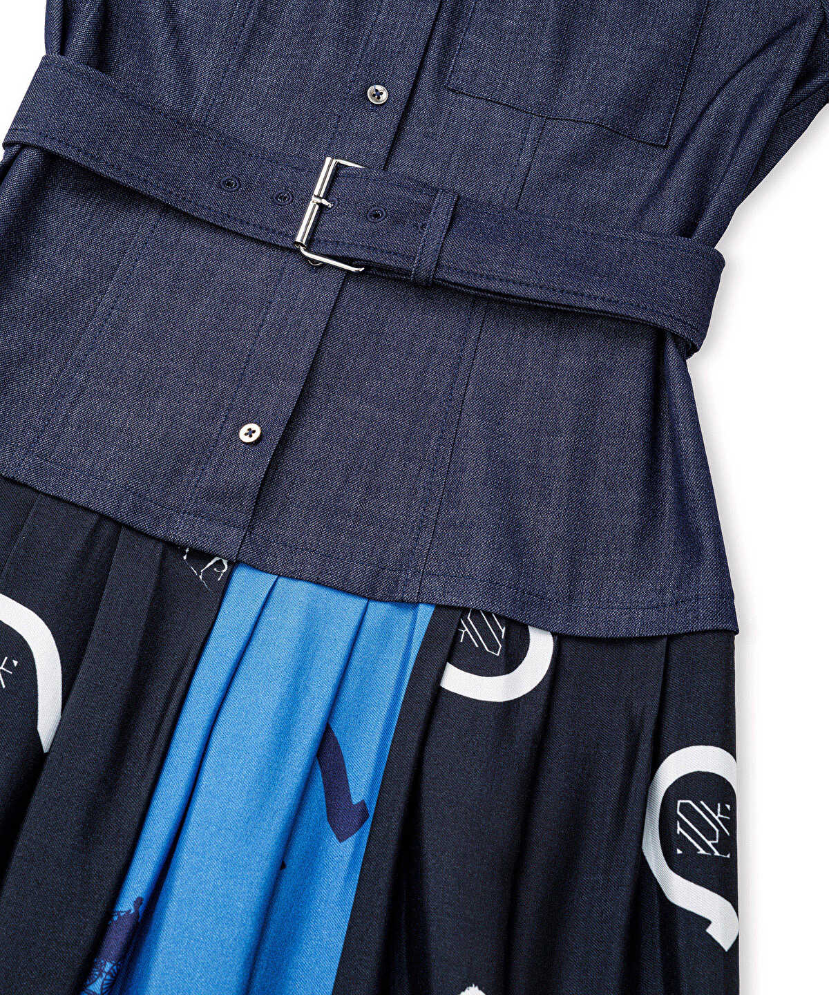 Zoomed Layered-Effect Belted Dress