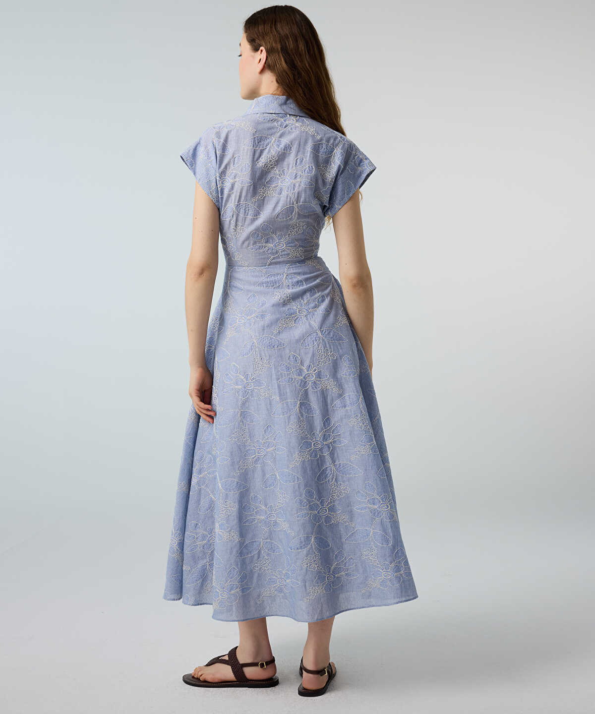 Zoomed Floral Poplin Dress