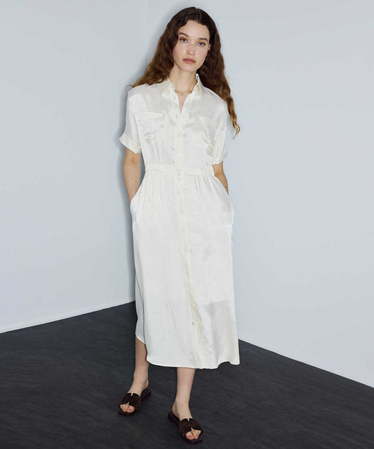 Elasticated Waist Shirt Dress