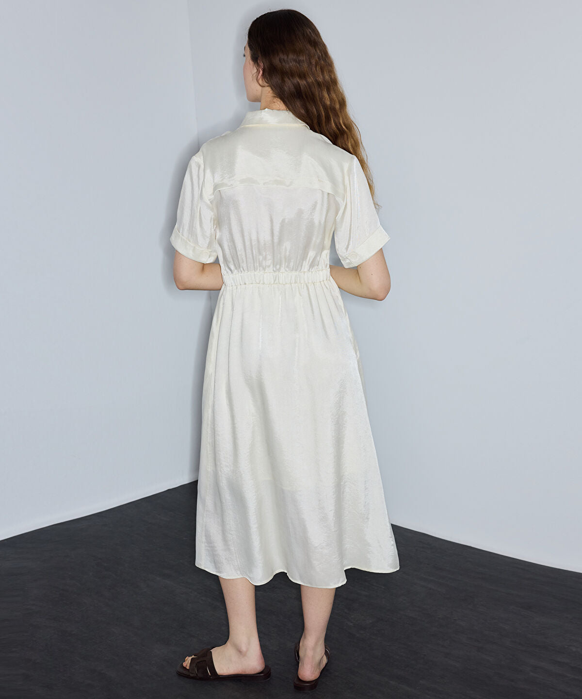 Elasticated Waist Shirt Dress