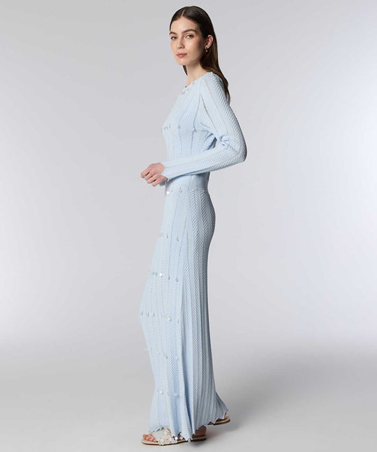 Sequin-Embellished Knit Dress