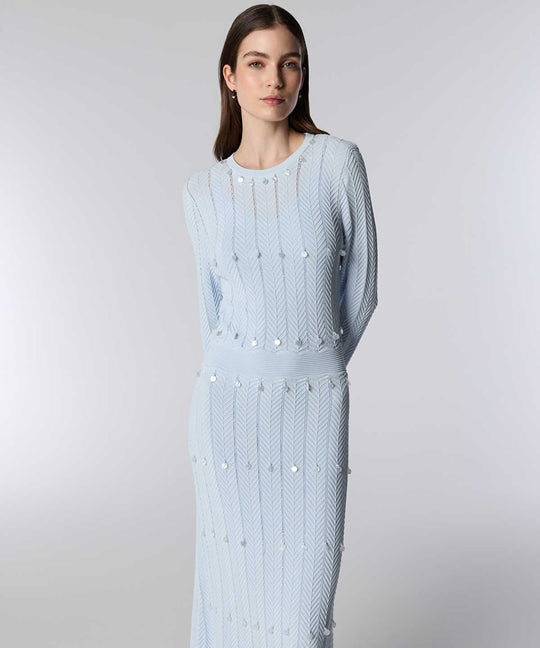 Sequin-Embellished Knit Dress