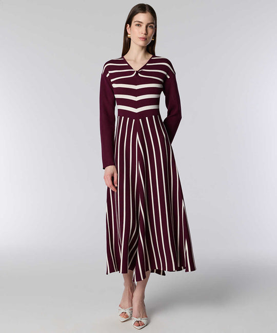 Striped Knit Midi Dress