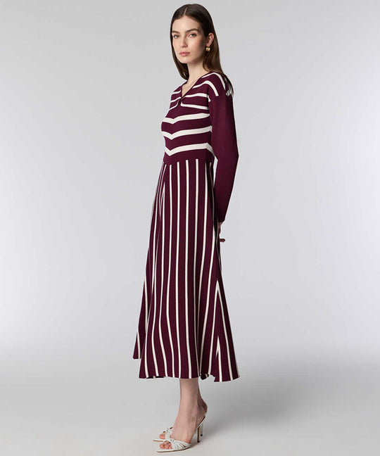 Striped Knit Midi Dress