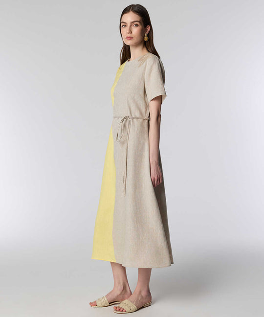 Embroidered Color-Block Dress