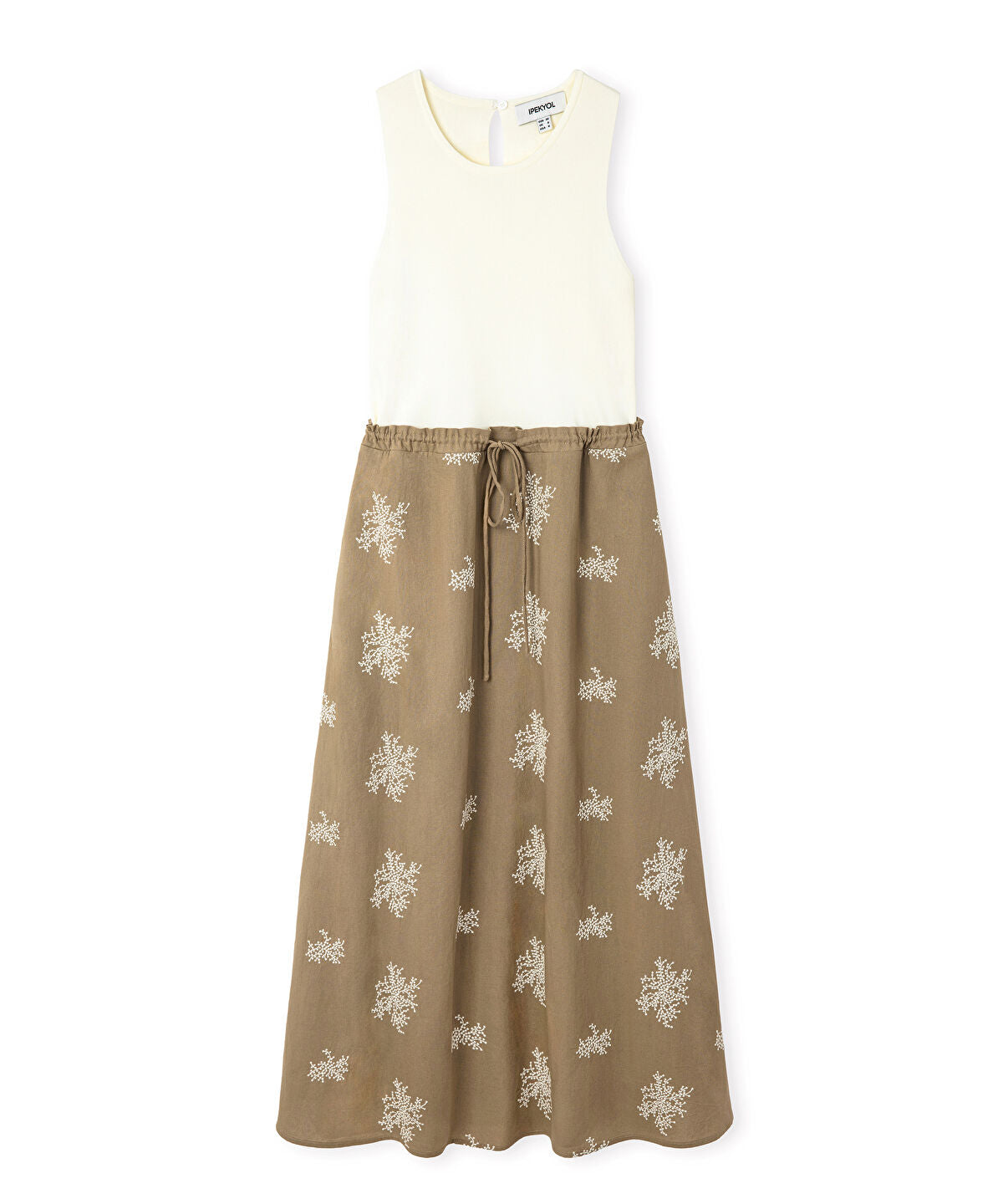 Color-Block Embroidered Dress
