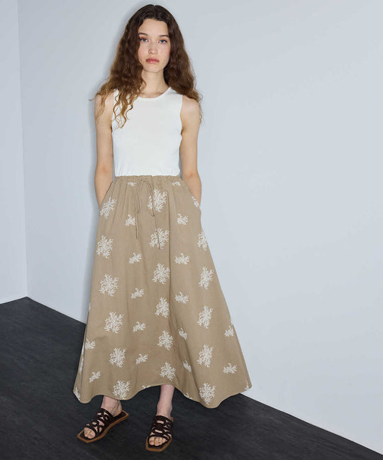 Color-Block Embroidered Dress