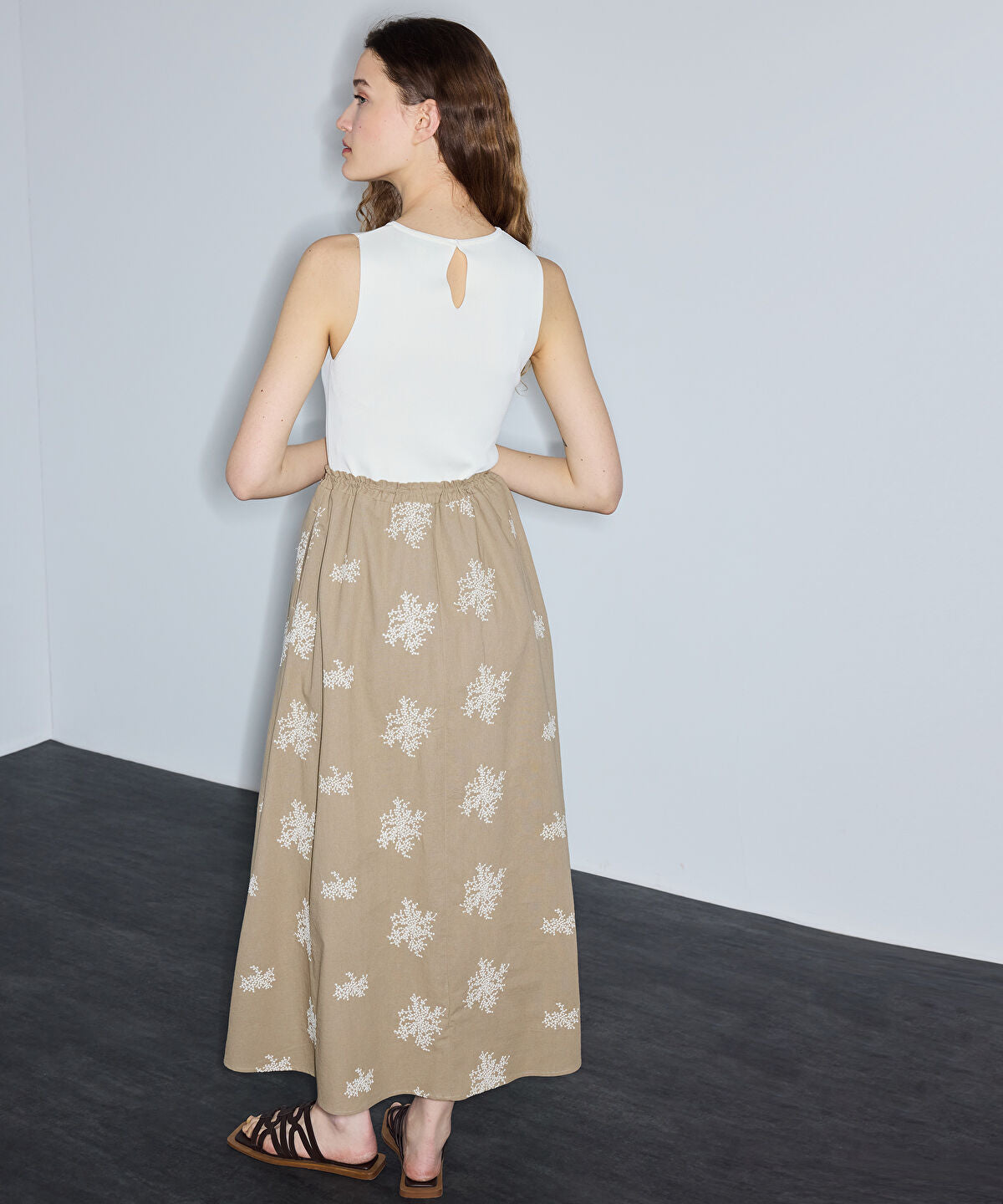 Zoomed Color-Block Embroidered Dress