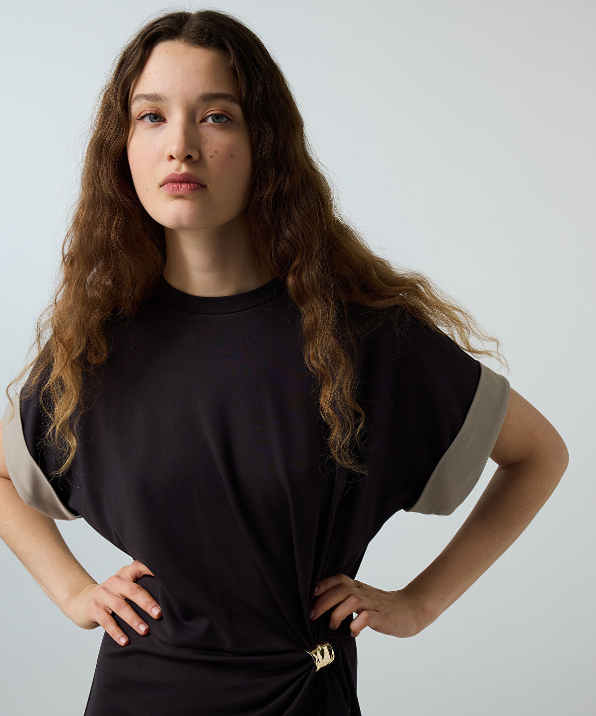 Zoomed Color-Block Jersey Dress