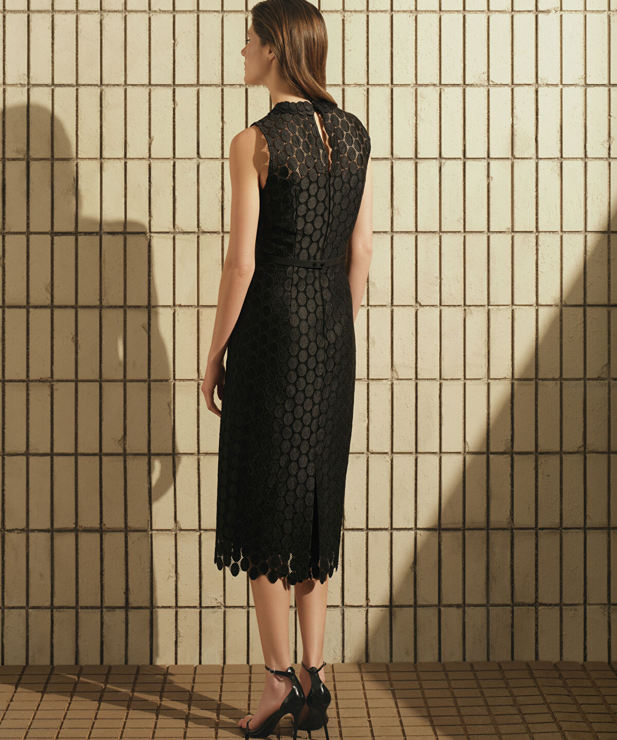 Zoomed Guipure Polka Dot Dress