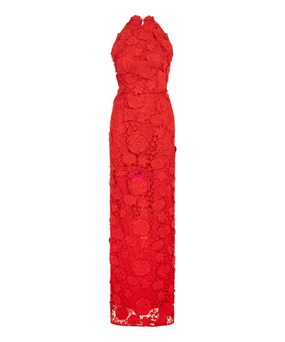Guipure Dress with Floral Applique