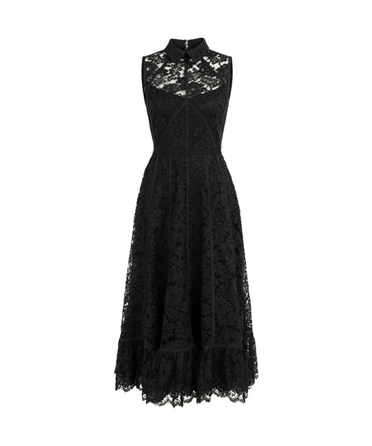 Waist-Accented Lace Dress