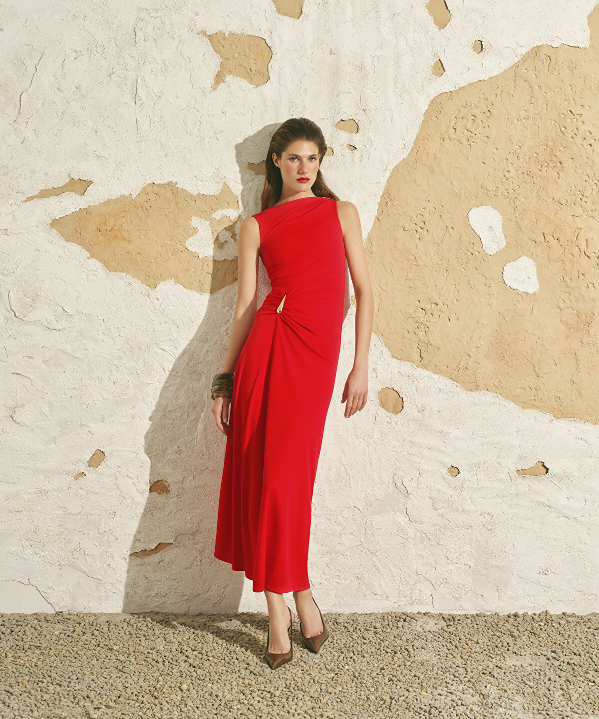 Embellished Gathered Dress