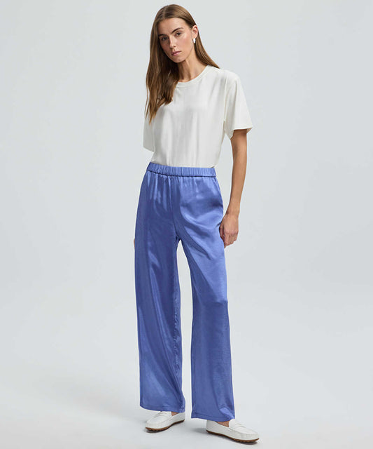 Elastic Waist Wide-Leg Trousers