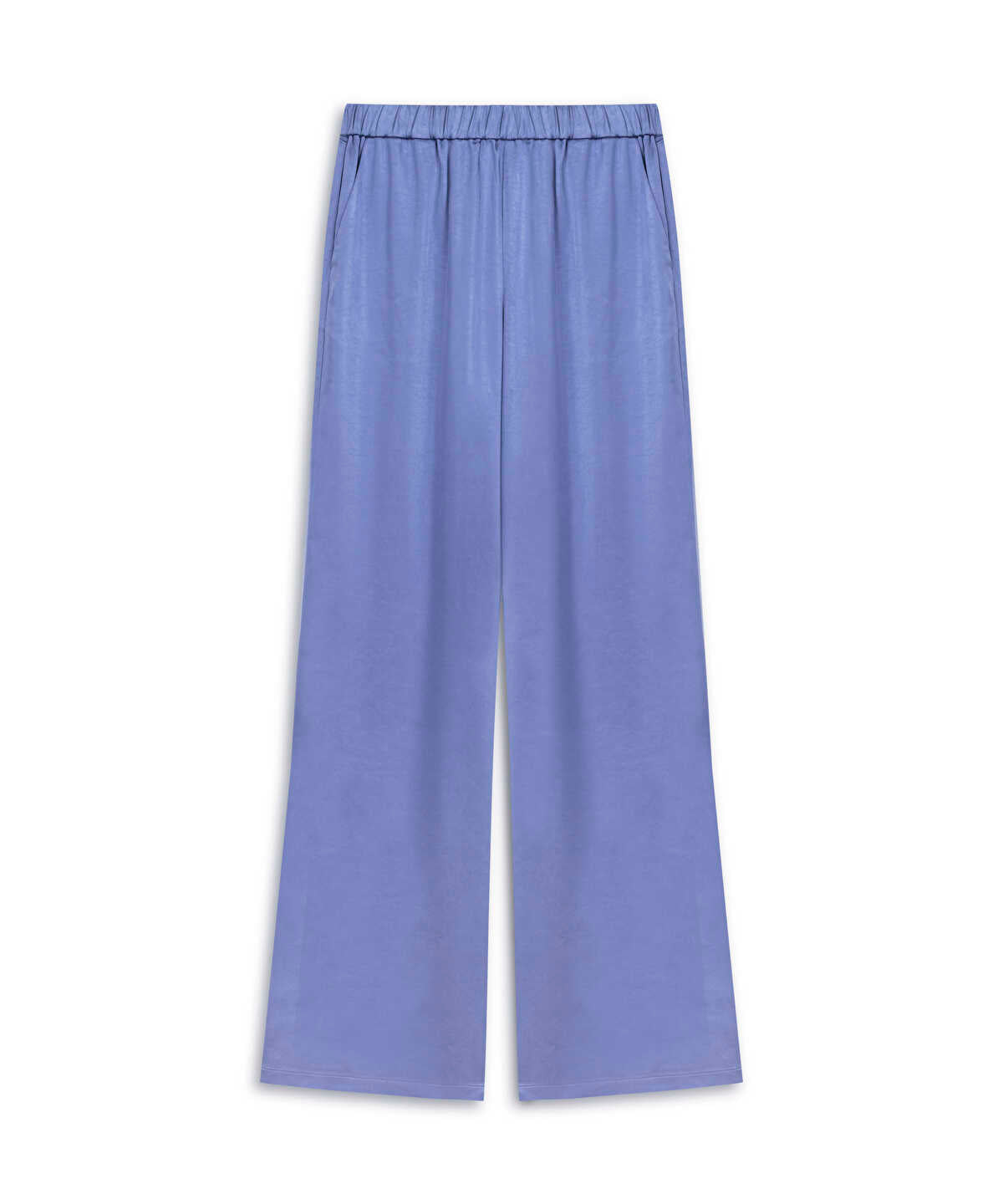 Elastic Waist Wide-Leg Trousers