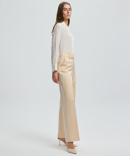 Pressed Crease Wide-Leg Trousers