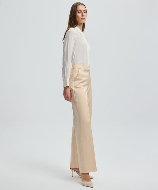 Pressed Crease Wide-Leg Trousers