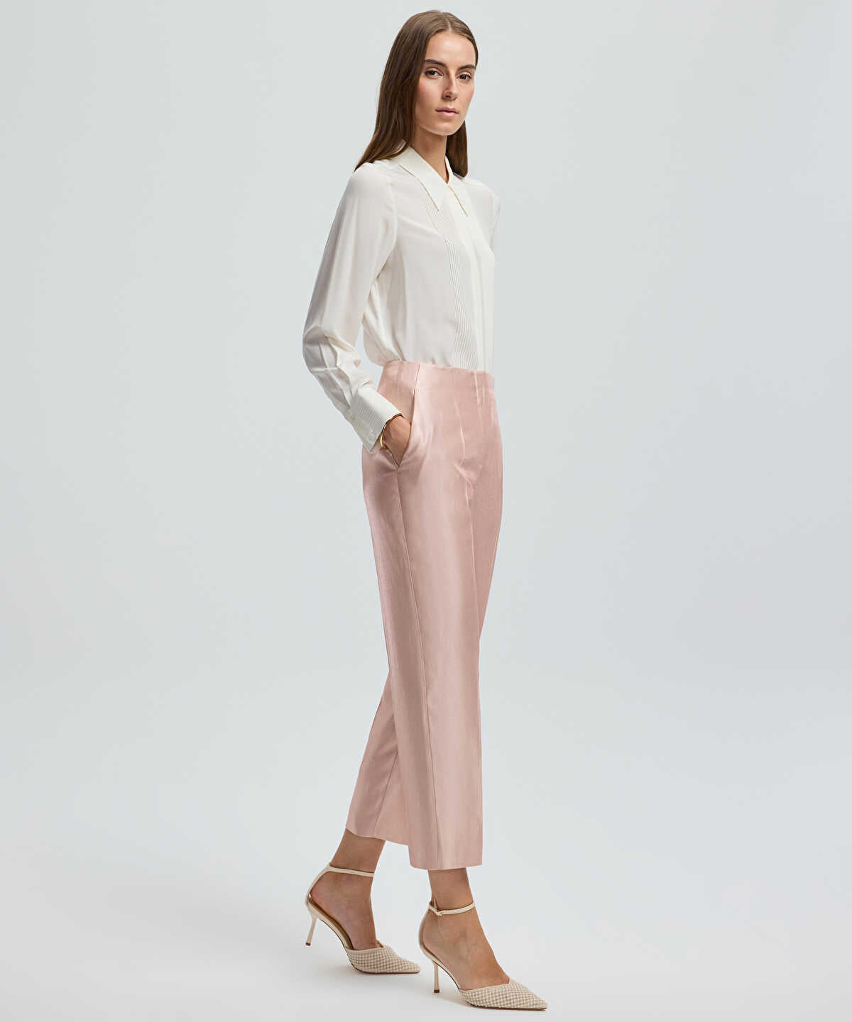 Zoomed Pressed Crease Cigarette Trousers