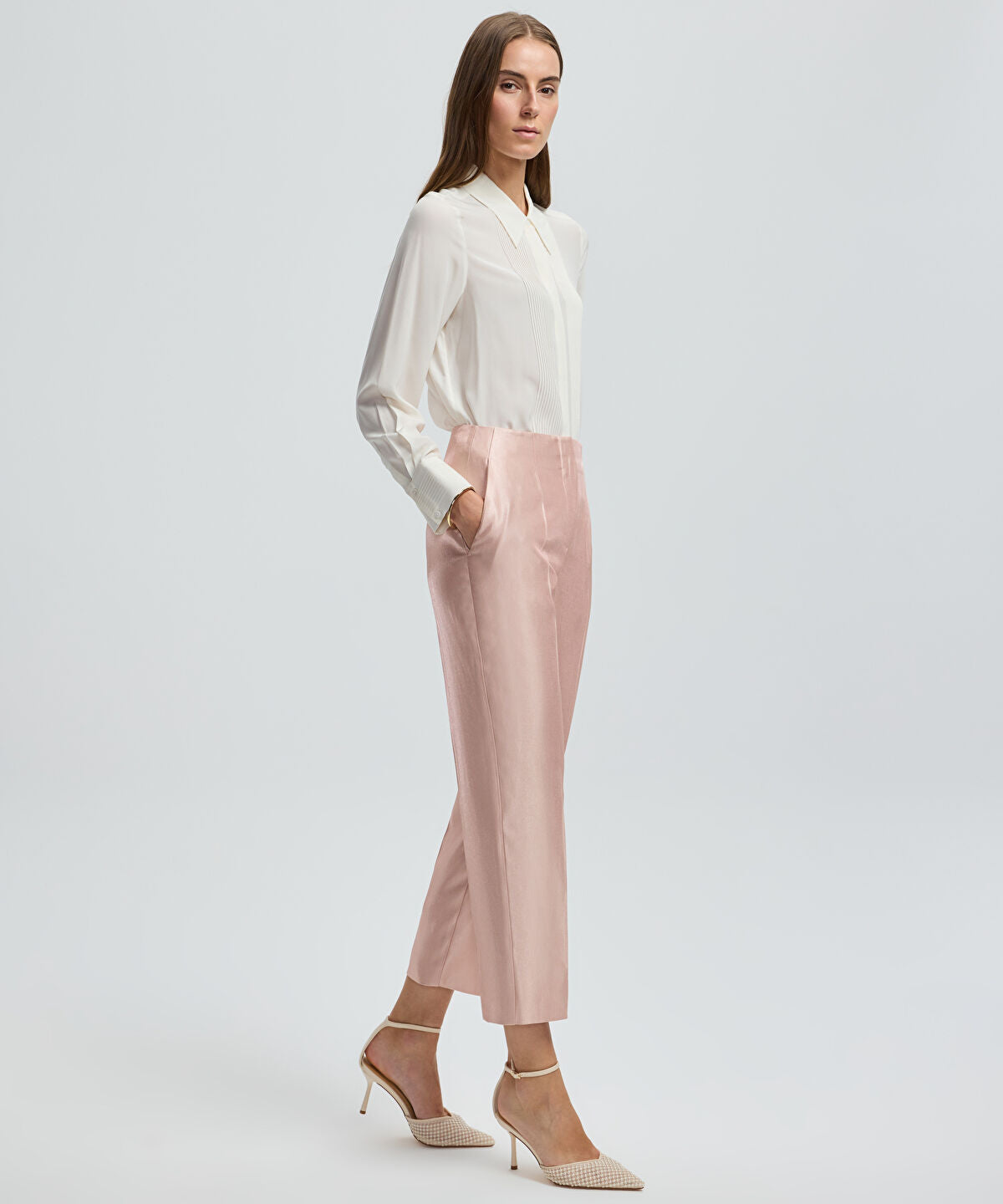 Zoomed Pressed Crease Cigarette Trousers