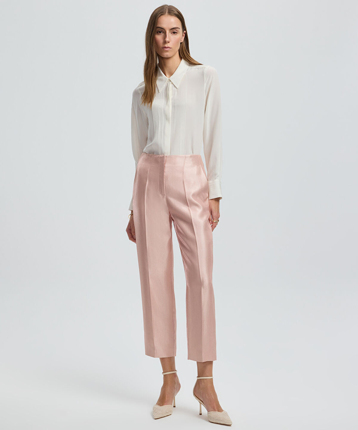 Zoomed Pressed Crease Cigarette Trousers