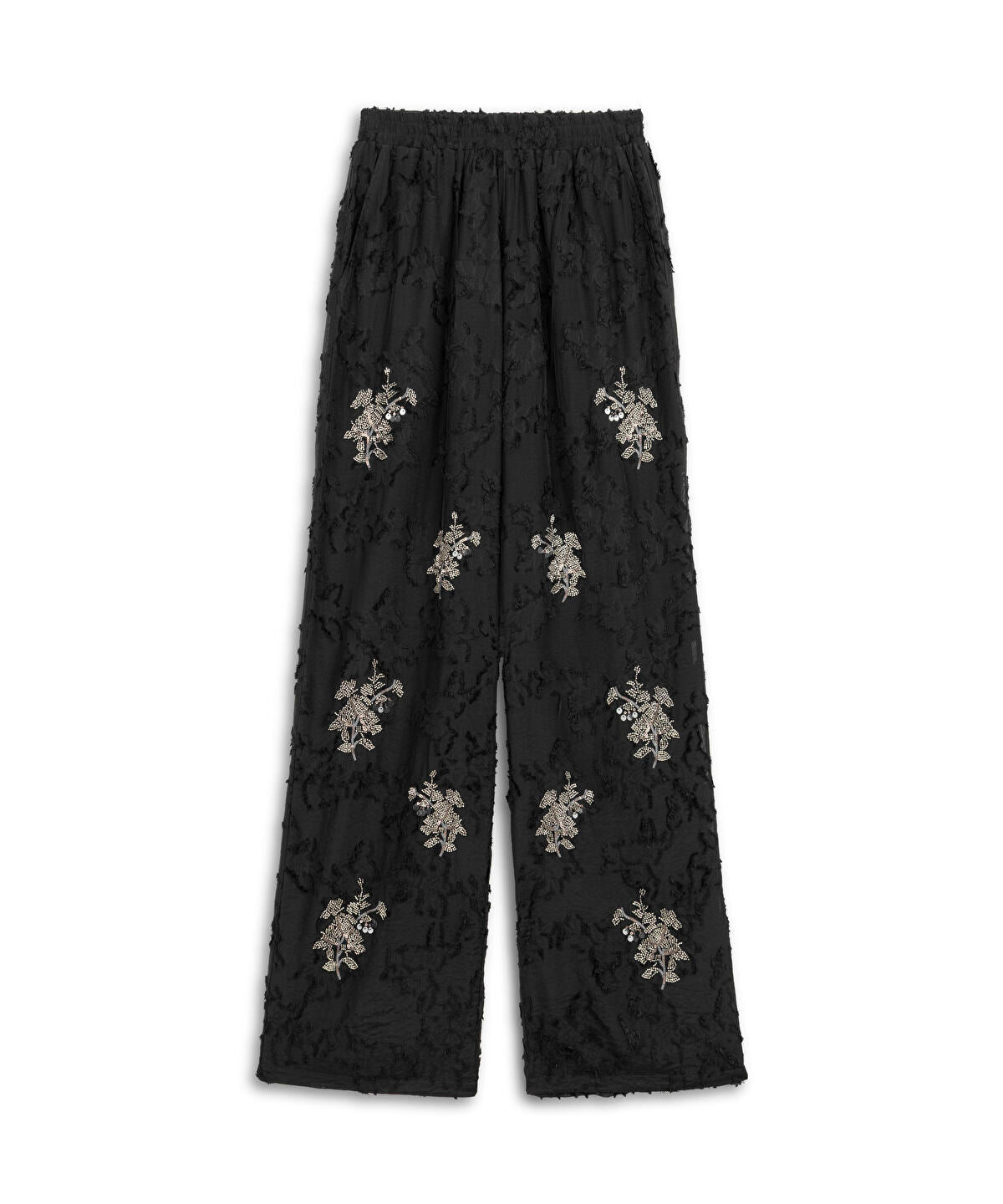 Zoomed Embellished Wide-Leg Trousers