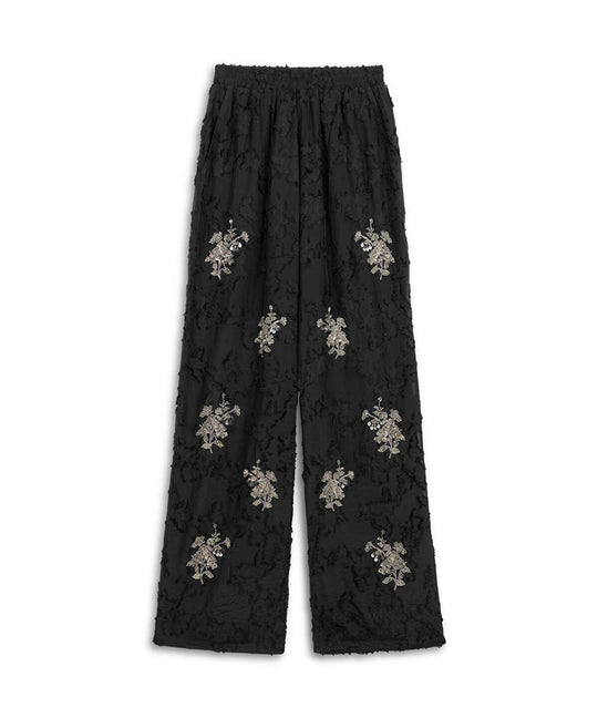 Embellished Wide-Leg Trousers