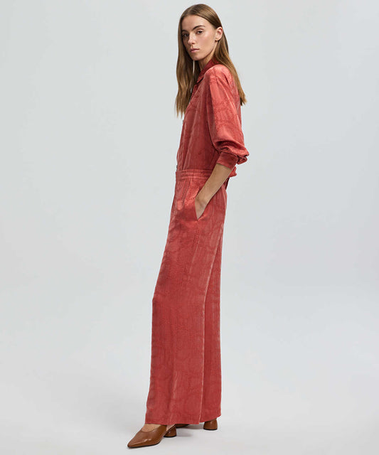 Printed Wide-Leg Trousers