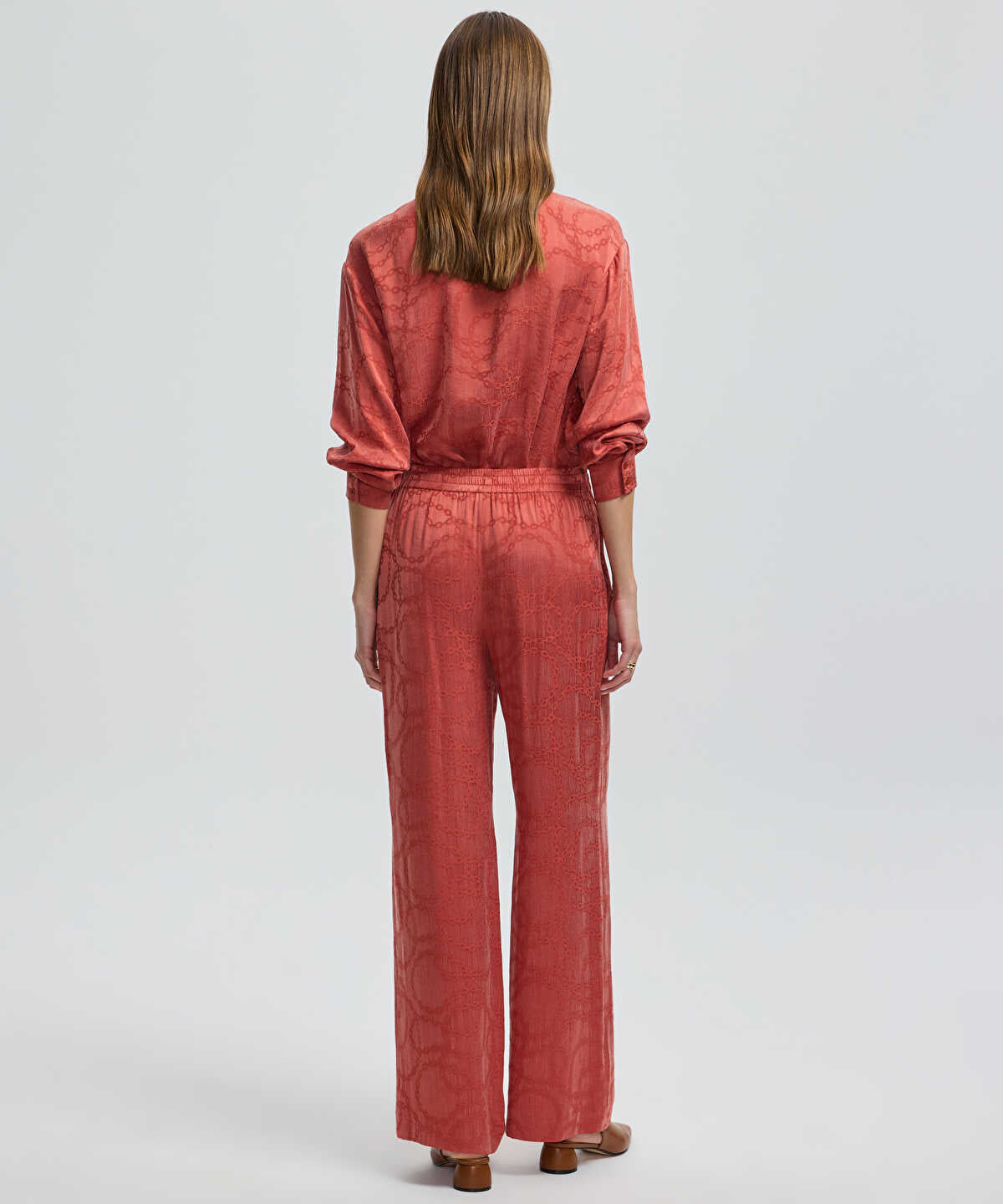 Printed Wide-Leg Trousers