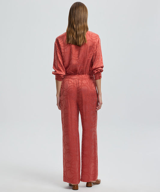 Printed Wide-Leg Trousers