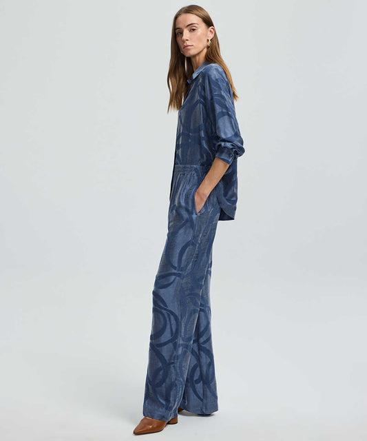 Printed Cupro Trousers