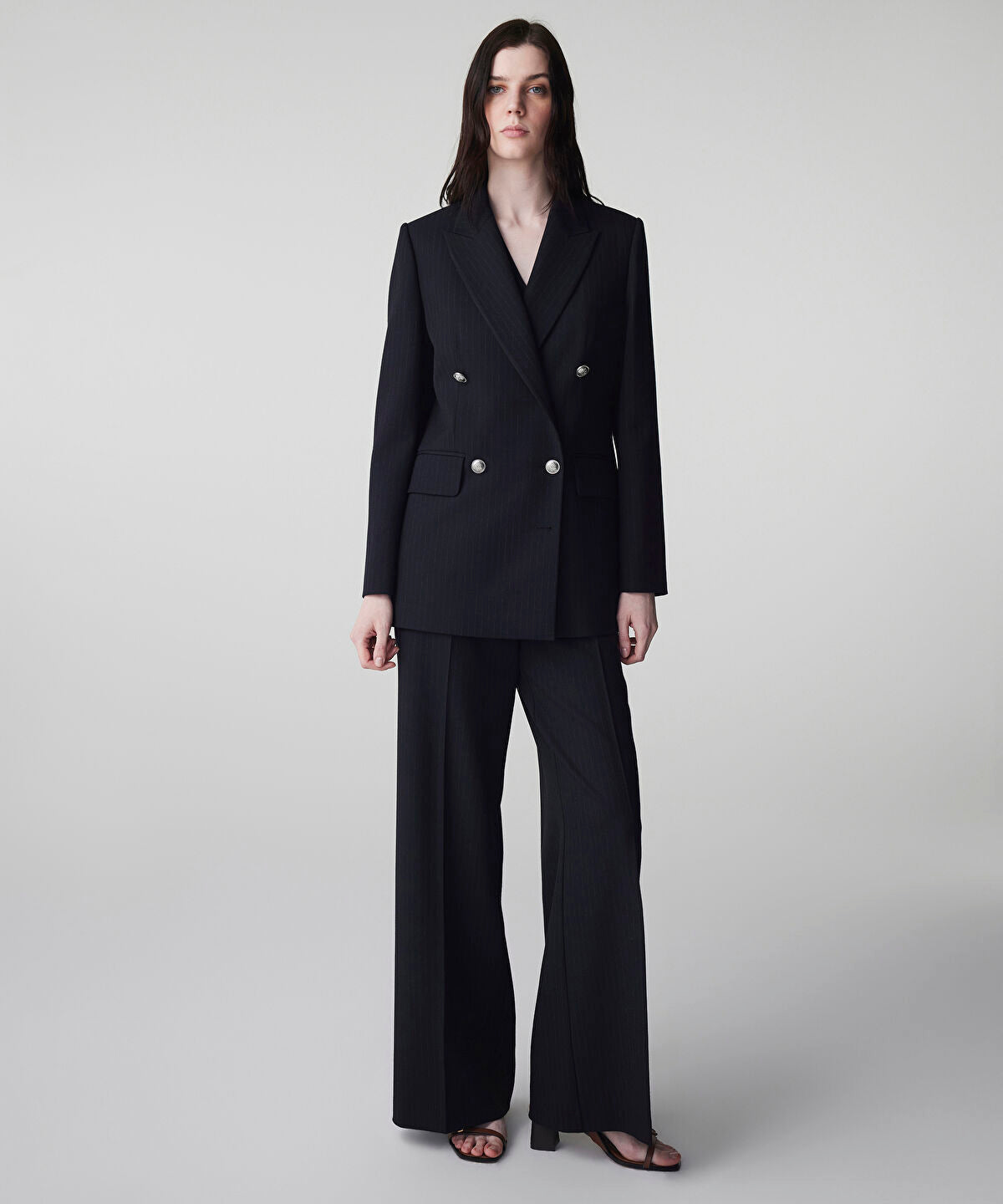 Zoomed Striped Wide-Leg Trousers