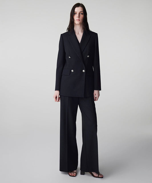 Striped Wide-Leg Trousers