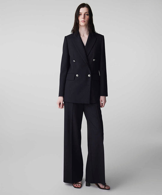 Striped Wide-Leg Trousers