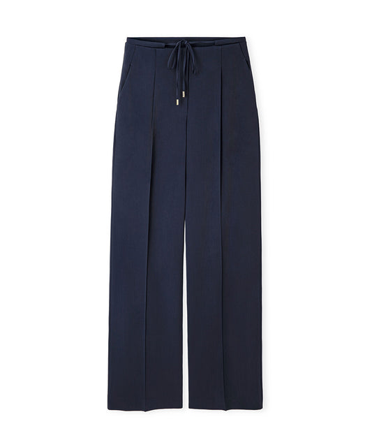 Tie Waist Wide-Leg Trousers