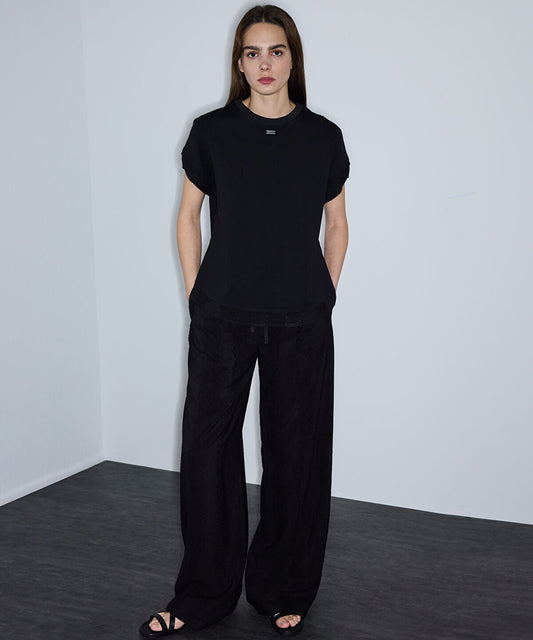 Jacquard Wide-Leg Trousers