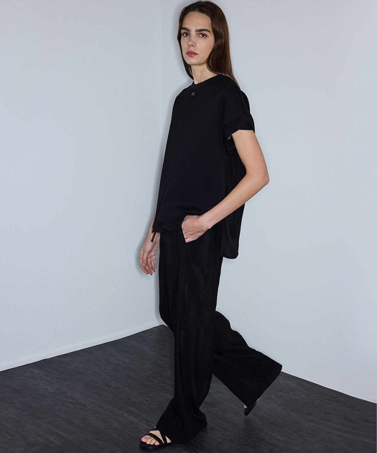 Jacquard Wide-Leg Trousers